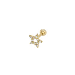 9ct Gold Cz Star Cartilage Stud 