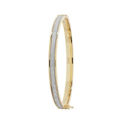 9ct Gold Babies' Moondust Hinged Bangle 
