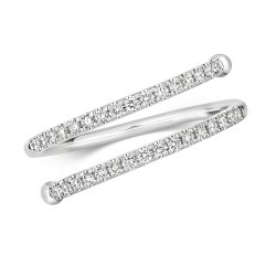 Diamond Spiral Ring In 18ct White Gold 