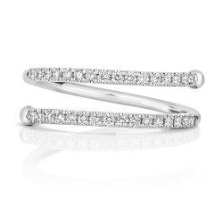 Diamond Spiral Ring In 18ct White Gold 
