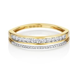 Diamond Grain Set Split Eternity Ring In 9ct Gold 