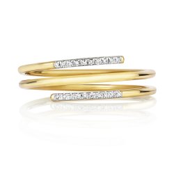 Diamond Spiral Ring In 9ct Gold 
