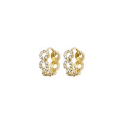 9ct Gold Cz Infiniy Hinged Hoops 