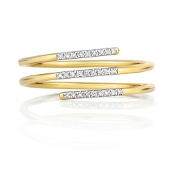 Diamond Spiral Ring In 9ct Gold 