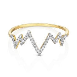 Diamond Heartbeat Ring In 9ct Gold 