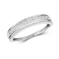 Diamond Grain Set Split Eternity Ring In 9ct White Gold 