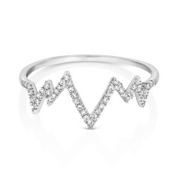 Diamond Heartbeat Ring In 9ct White Gold 