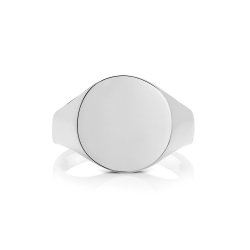 Silver Gents Round Signet Ring 