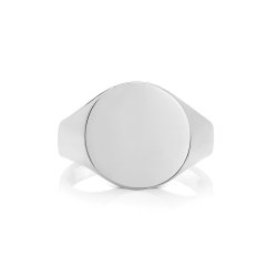 Silver Gents Round Signet Ring 