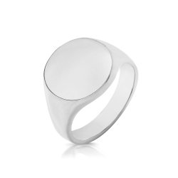 Silver Gents Round Signet Ring 