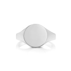 Silver Gents Round Signet Ring 