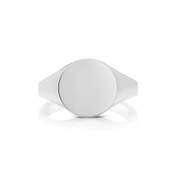 Silver Gents Round Signet Ring 