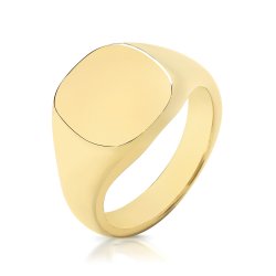 9ct Gold Gents' Cushion Signet Ring 