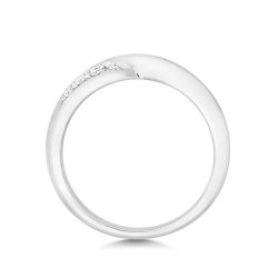Diamond Grain Set Crossover Band In Platinum 