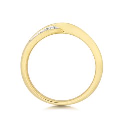 Diamond Channel Set Crossover Ring In 9ct Gold 