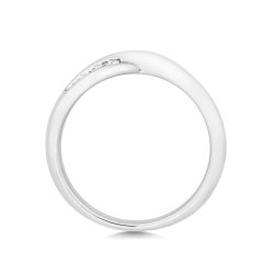 Diamond Channel Set Crossover Band In 9ct Gold 