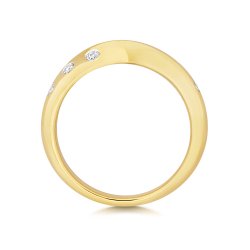 Diamond Gipsy Set Crossover Band In 9ct Gold 