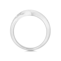 Diamond Gipsy Set Crossover Band In 9ct White Gold 