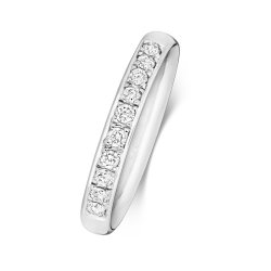 Diamond Grain Set Eternity Ring In 18ct White Gold 