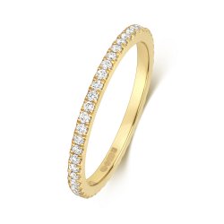 Diamond Cut Down Full Eternity Ring In 18ct Gold 