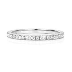 Diamond Cut Down Half Eternity Ring In 18ct White Gold 