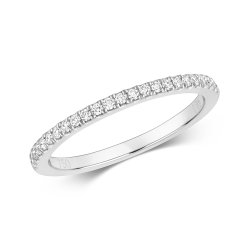 Diamond Cut Down Half Eternity Ring In Platinum 