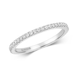 Diamond Cut Down Full Eternity Ring In Platinum 