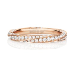 Diamond Twist Ring In 18ct Rose Gold 