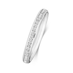 Diamond Channel Set Eternity Ring In 18ct White Gold 