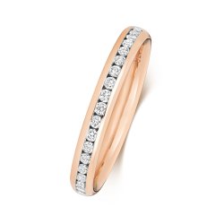 Diamond Channel Set Eternity Ring In 18ct Rose Gold 