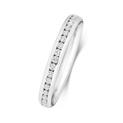 Diamond Channel Set Eternity Ring In 18ct White Gold 
