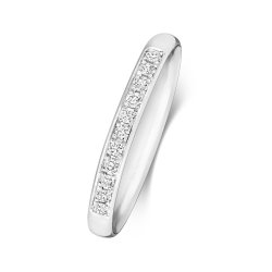Diamond Grain Set Eternity Ring In 18ct White Gold 