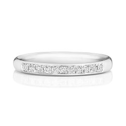 Diamond Grain Set Eternity Ring In 18ct White Gold 