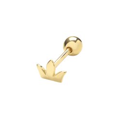 9ct Gold Crown Cartilage Stud 
