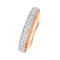 Diamond Grain Set Eternity Ring In 18ct Rose Gold 