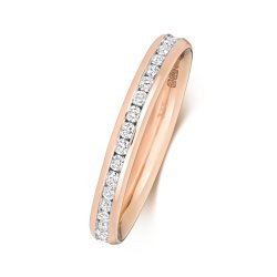 Diamond Channel Set Eternity Ring In 18ct Rose Gold 