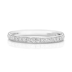 Diamond Grain Set Eternity Ring In 18ct White Gold 