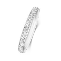 Diamond Grain Set Eternity Ring In 18ct White Gold 