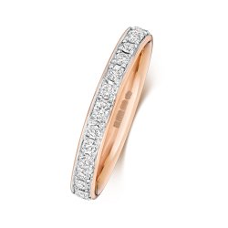 Diamond Grain Set Eternity Ring In 9ct Rose Gold 