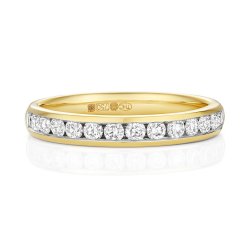 Diamond Channel Set Eternity Ring In 18ct Gold 