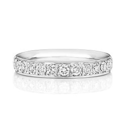Diamond Grain Set Eternity Ring In 18ct White Gold 
