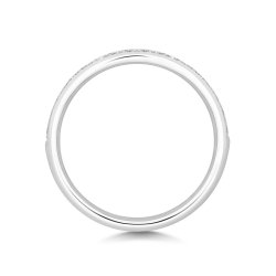 Diamond Grain Set Wave Ring In Platinum 