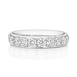 Diamond Grain Set Eternity Ring In 18ct White Gold 