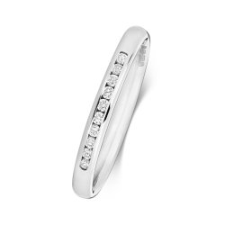 Diamond Channel Set Eternity Ring In 18ct White Gold 