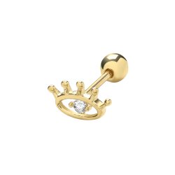 9ct Gold Cz Set Evil Eye Cartilage Stud 