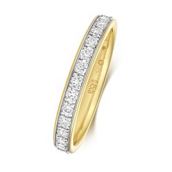 Diamond Grain Set Eternity Ring In 18ct Gold 