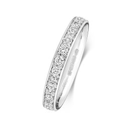 Diamond Grain Set Eternity Ring In 18ct White Gold 