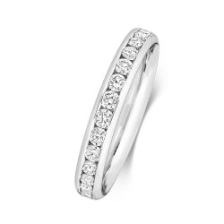 Diamond Channel Set Eternity Ring In 18ct White Gold 