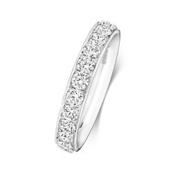 Diamond Grain Set Eternity Ring In 18ct White Gold 