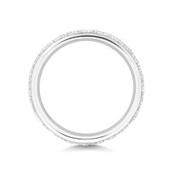 Diamond Grain Set Eternity Ring In 18ct White Gold 